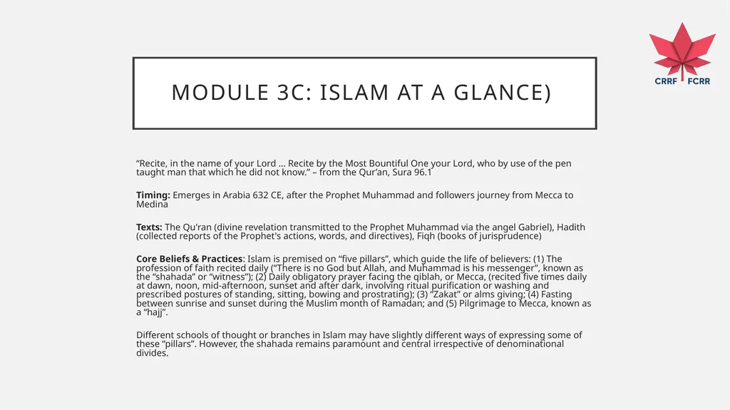 Interfaith Learning and Understanding CRRF - slide 84 of 227