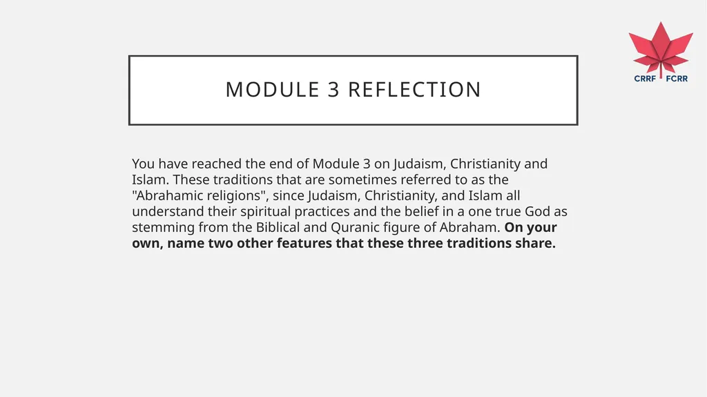 Interfaith Learning and Understanding CRRF - slide 102 of 227