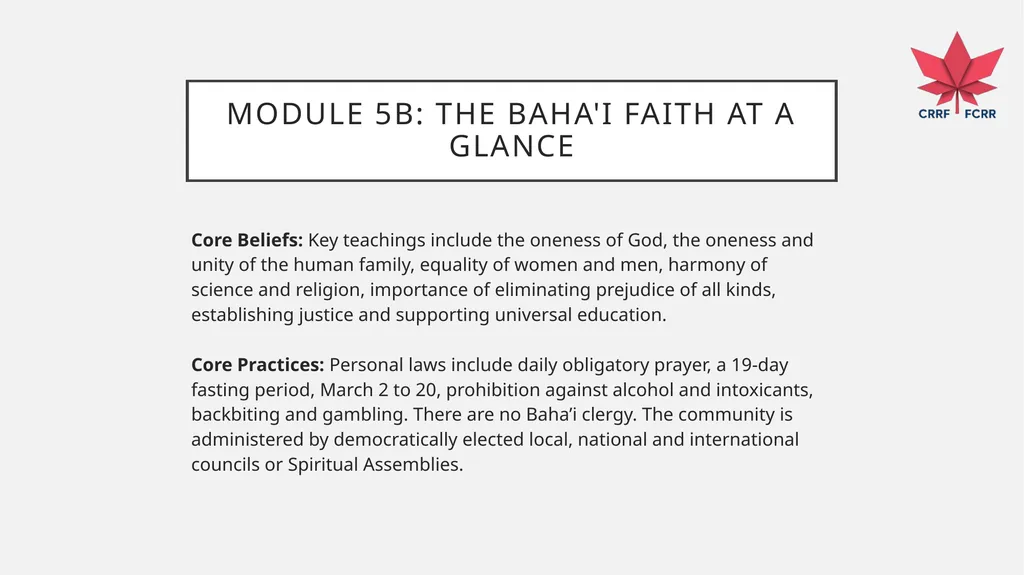 Interfaith Learning and Understanding CRRF - slide 180 of 227