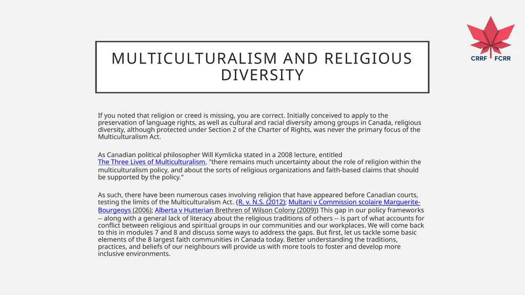 Interfaith Learning and Understanding CRRF - slide 21 of 227