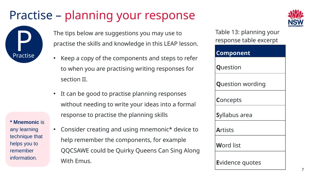 LEAP! Level up your skills in section II– planning - slide 7 of 8