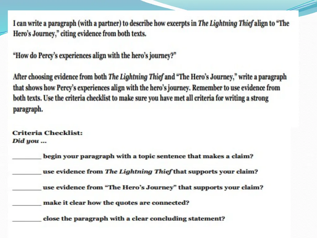 Module 1: Unit 1: Lesson 10 Selecting Evidence and - slide 17 of 20