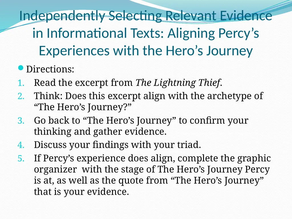 Module 1: Unit 1: Lesson 10 Selecting Evidence and - slide 14 of 20