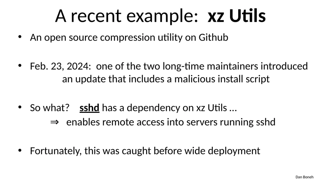 CS155 Computer Security Course overview Admin - slide 23 of 43