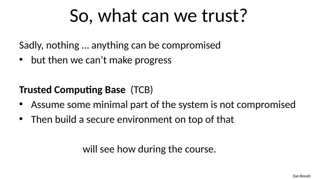 CS155 Computer Security Course overview Admin - slide 42 of 43