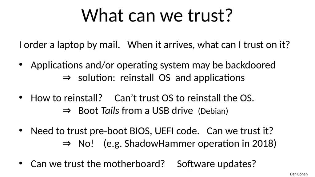 CS155 Computer Security Course overview Admin - slide 41 of 43