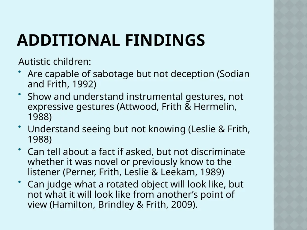 Autism and Cognition Chris Atherton Autism - slide 61 of 67