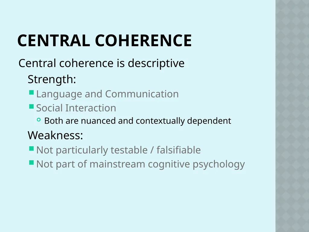 Autism and Cognition Chris Atherton Autism - slide 20 of 67