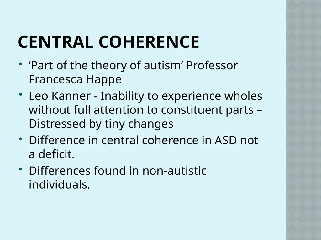 Autism and Cognition Chris Atherton Autism - slide 30 of 67