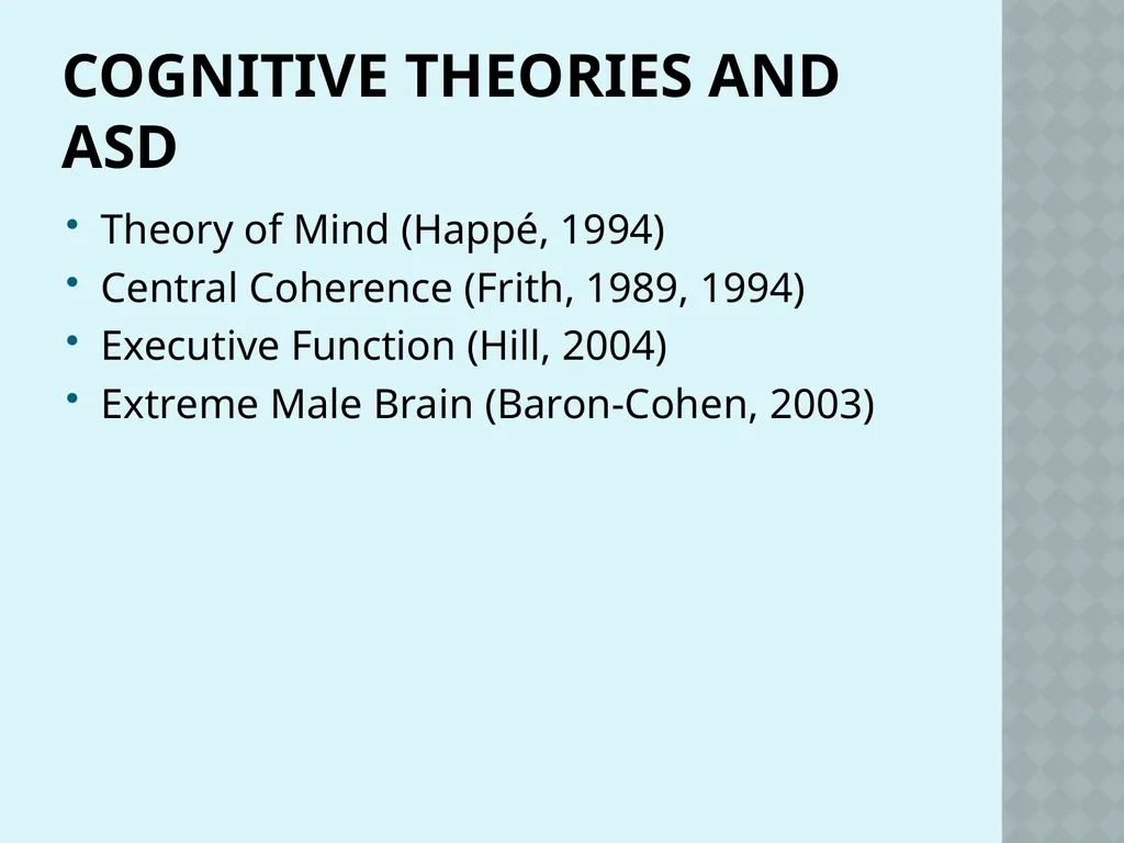 Autism and Cognition Chris Atherton Autism - slide 34 of 67