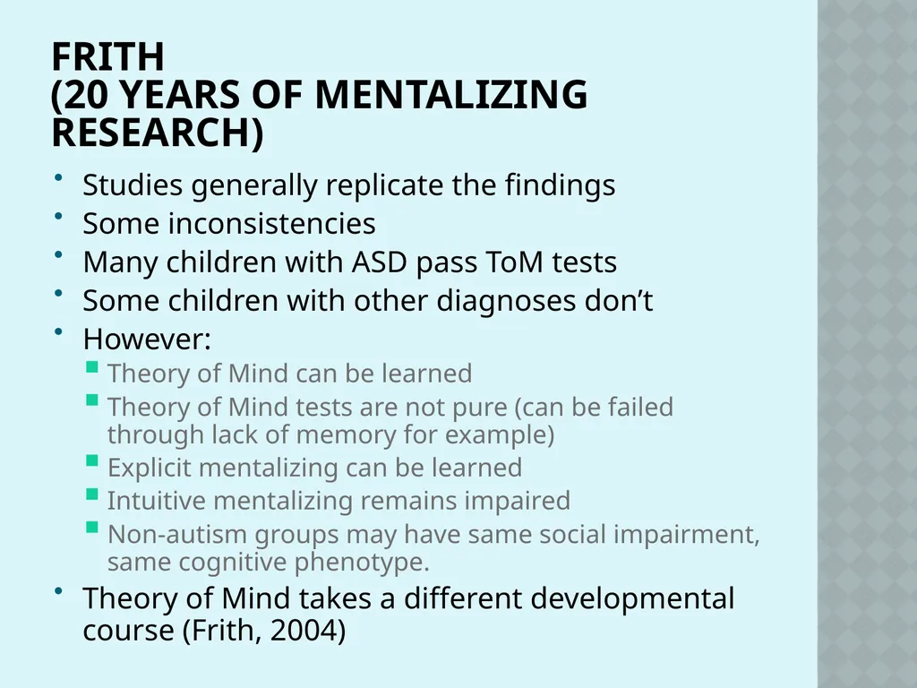 Autism and Cognition Chris Atherton Autism - slide 53 of 67