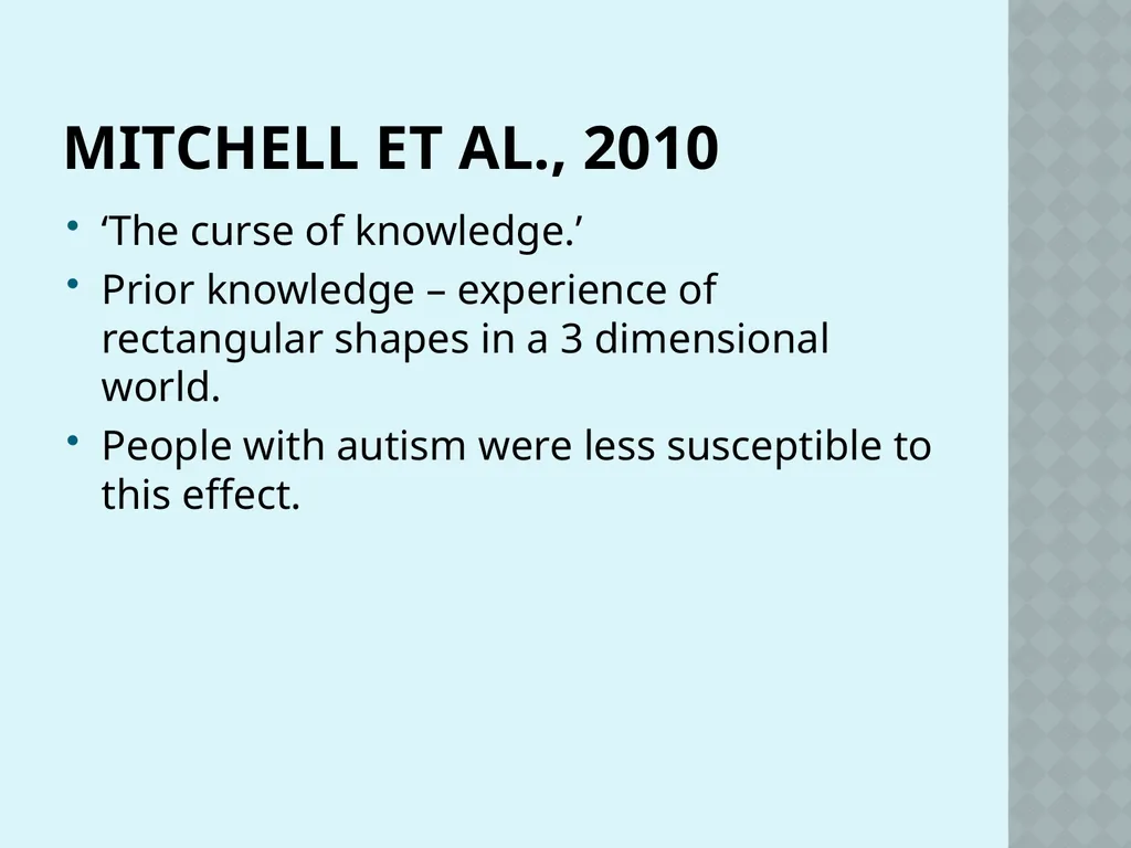 Autism and Cognition Chris Atherton Autism - slide 24 of 67
