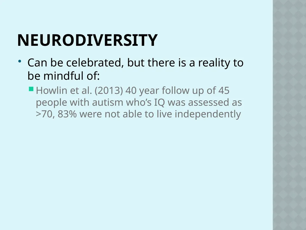 Autism and Cognition Chris Atherton Autism - slide 5 of 67
