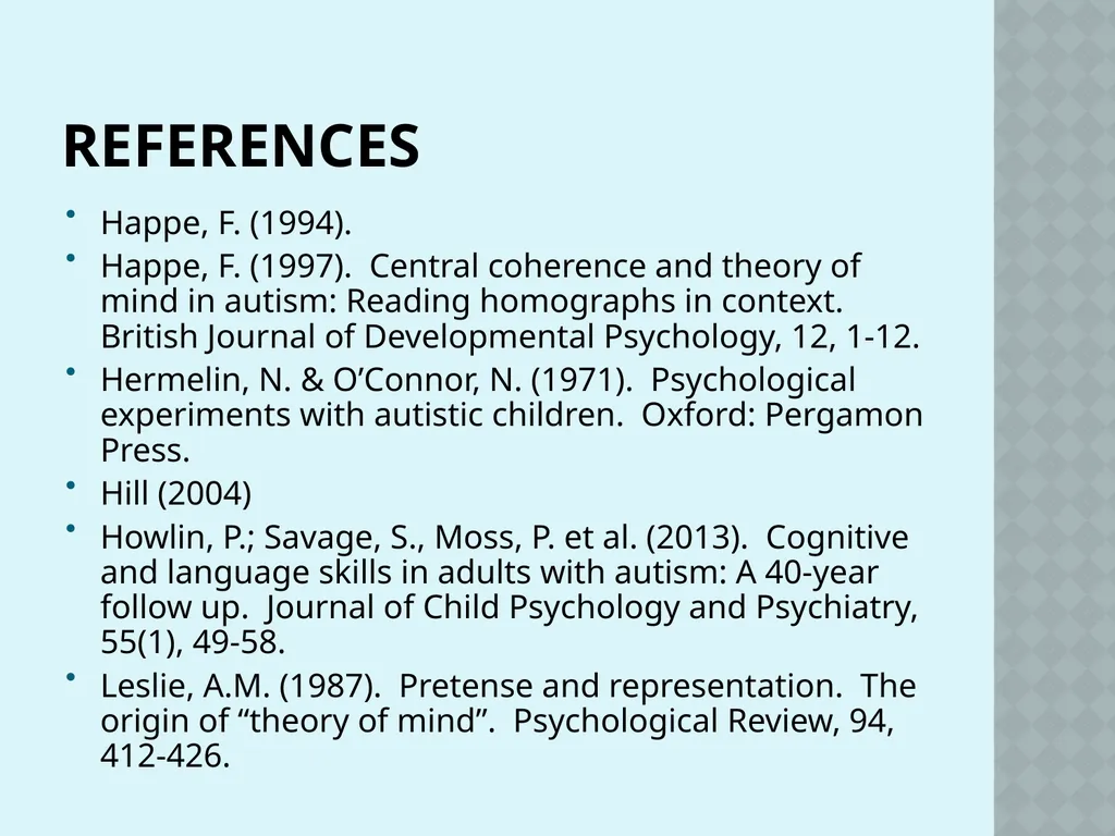 Autism and Cognition Chris Atherton Autism - slide 65 of 67
