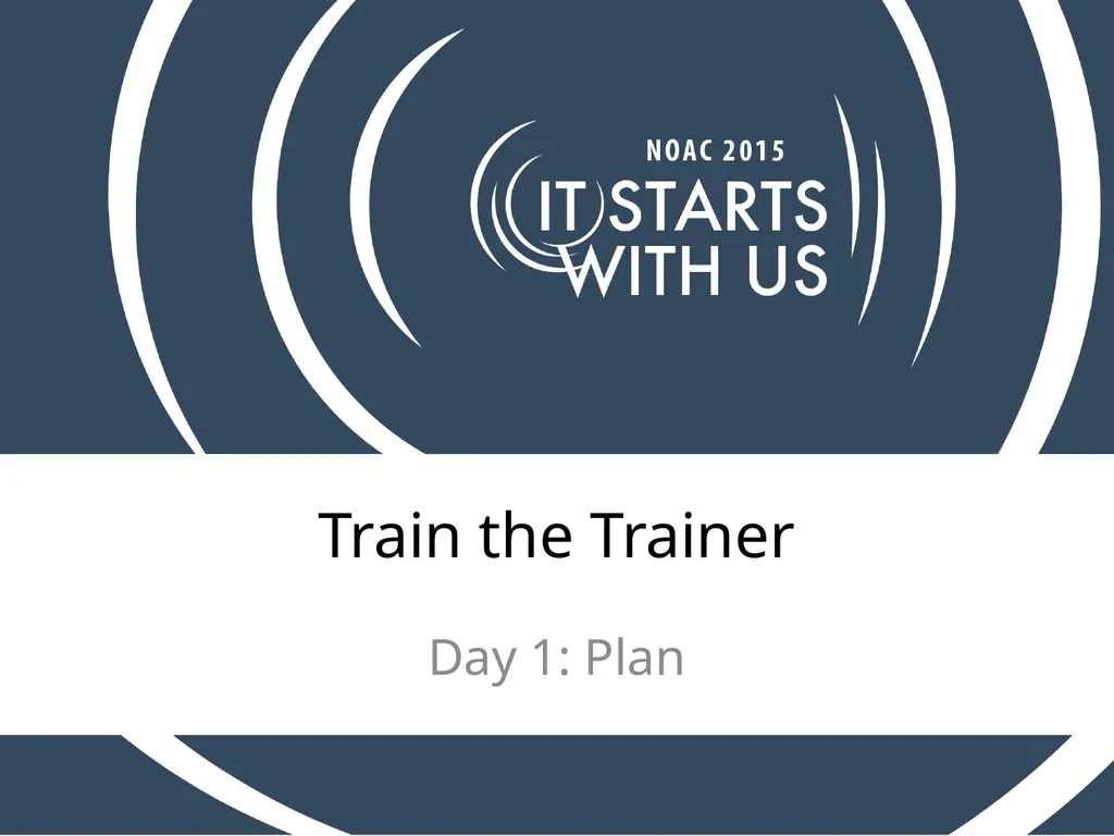Train the Trainer Day 1: Plan Opening Staff - slide 1 of 71