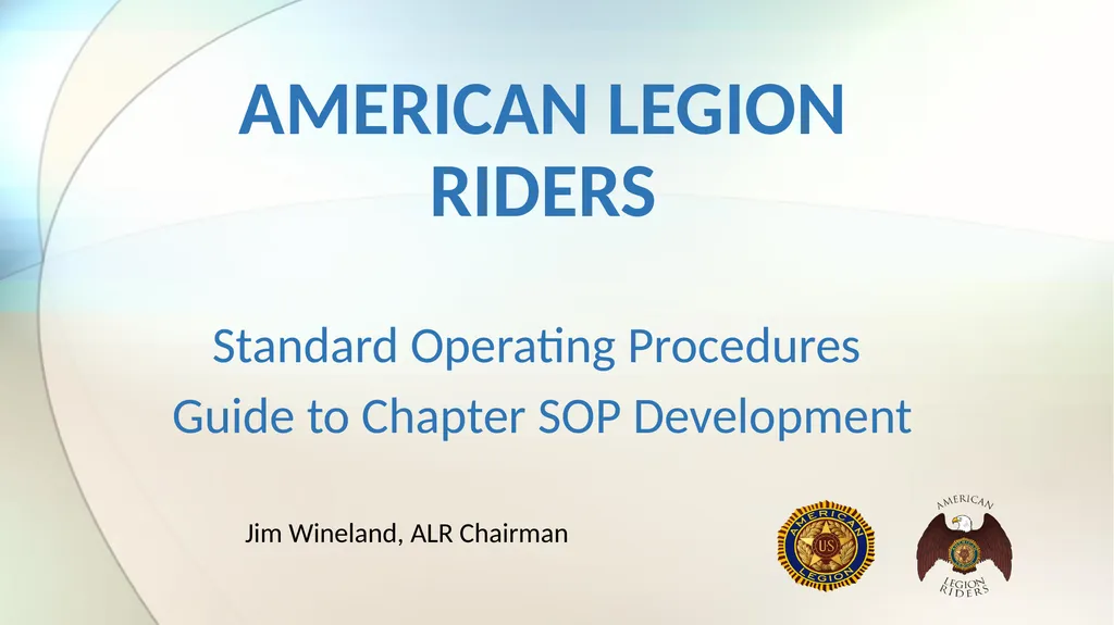 AMERICAN LEGION RIDERS Standard Operating - slide 1 of 30