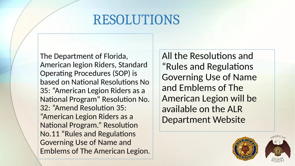 AMERICAN LEGION RIDERS Standard Operating - slide 4 of 30
