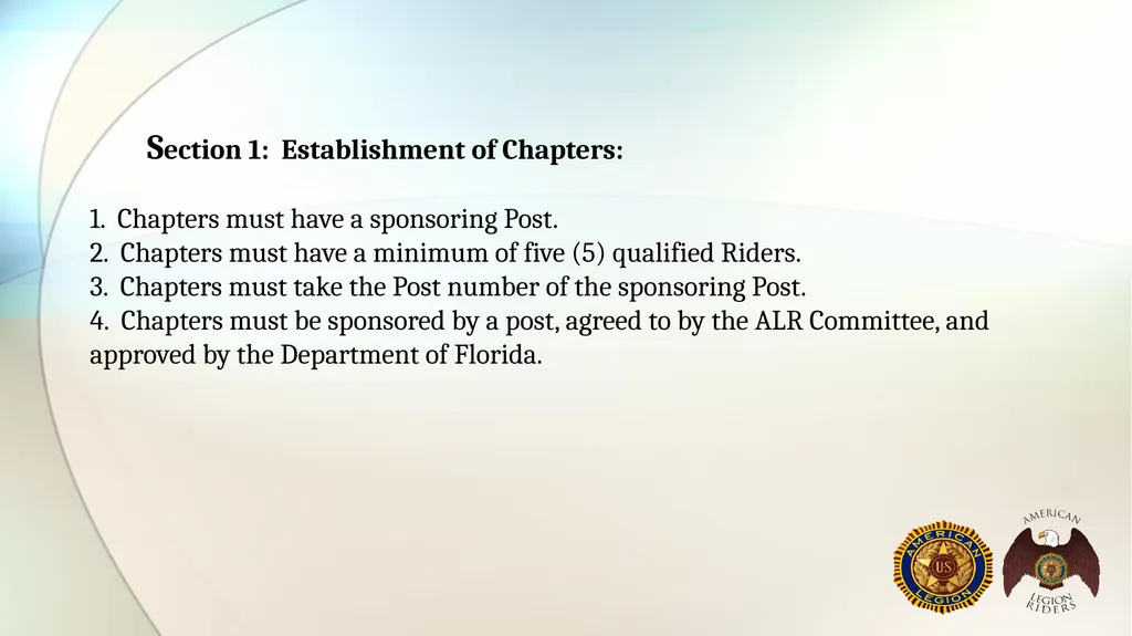 AMERICAN LEGION RIDERS Standard Operating - slide 14 of 30