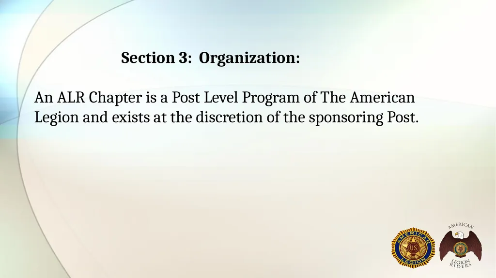 AMERICAN LEGION RIDERS Standard Operating - slide 17 of 30