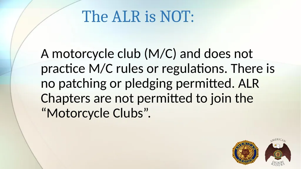 AMERICAN LEGION RIDERS Standard Operating - slide 3 of 30