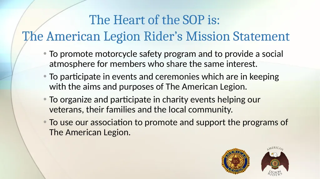 AMERICAN LEGION RIDERS Standard Operating - slide 2 of 30
