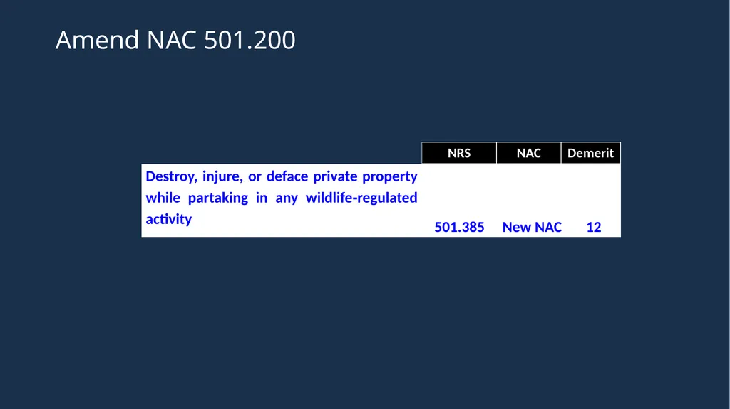 Nevada Department of Wildlife Kristy Knight Chief - slide 12 of 14