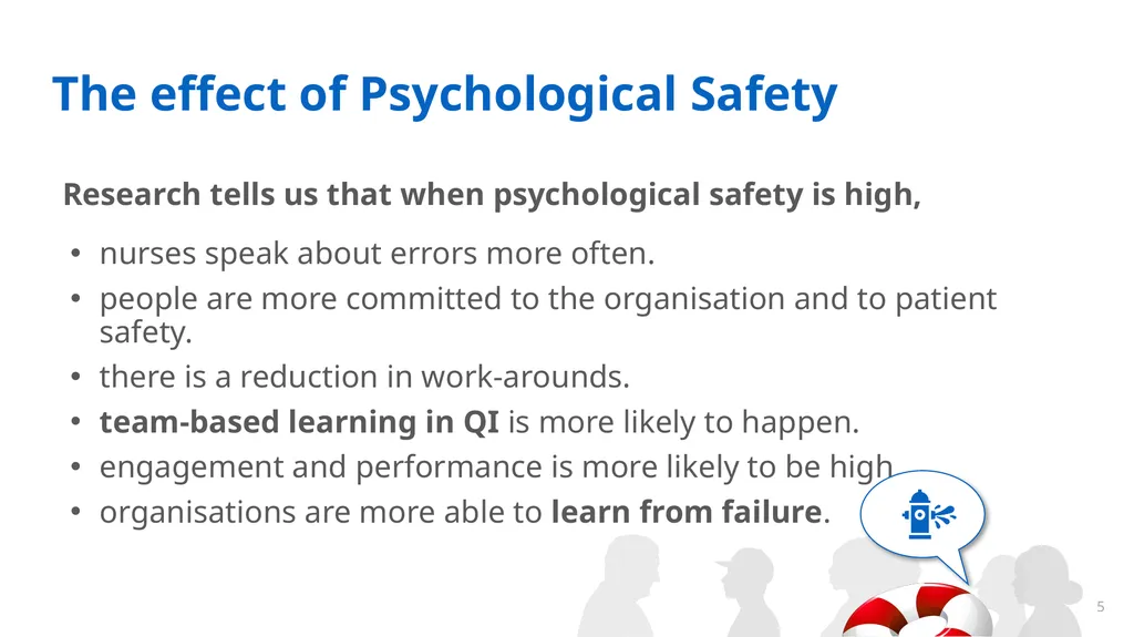 Psychological Safety for Improvement: - Enabling - slide 5 of 19