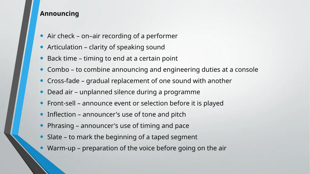 Broadcasting Basics and Methodologies UNIT 1 - slide 20 of 21