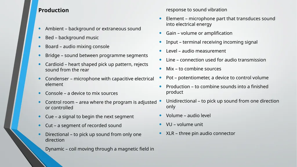 Broadcasting Basics and Methodologies UNIT 1 - slide 19 of 21