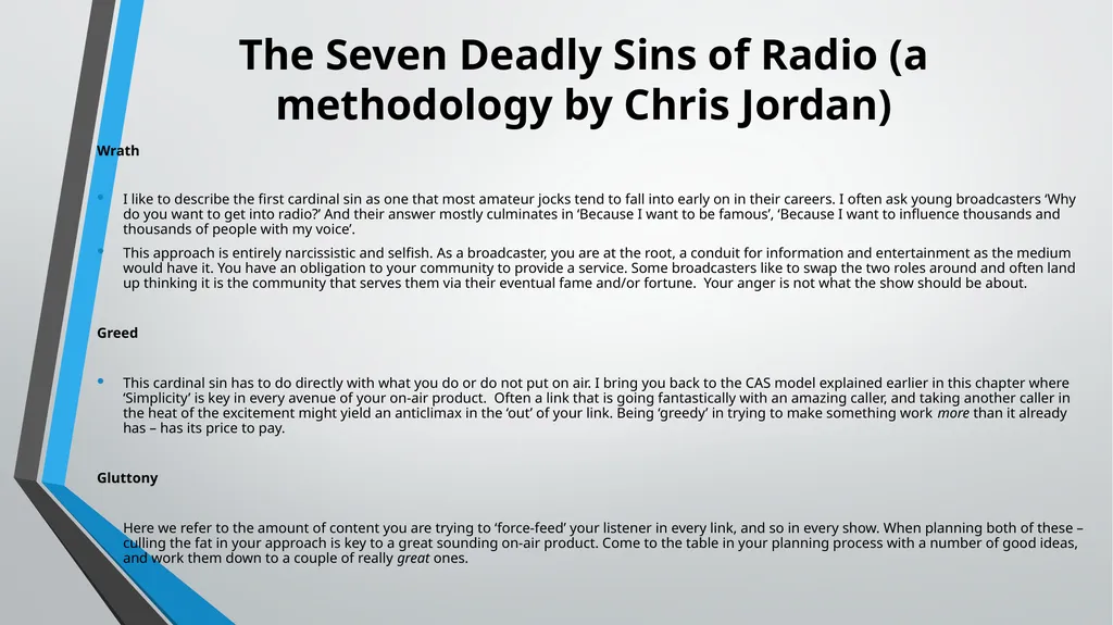 Broadcasting Basics and Methodologies UNIT 1 - slide 16 of 21