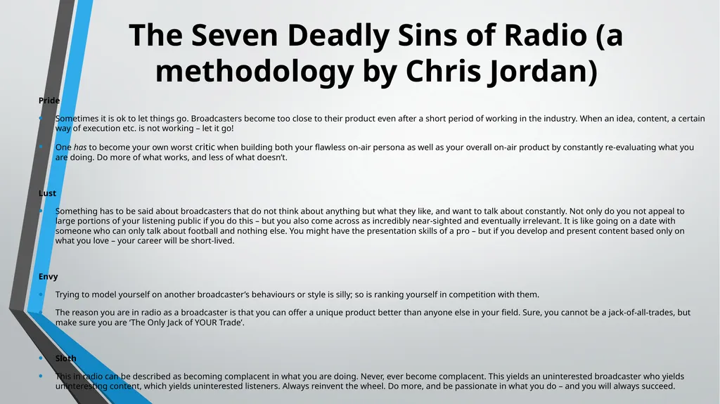 Broadcasting Basics and Methodologies UNIT 1 - slide 17 of 21