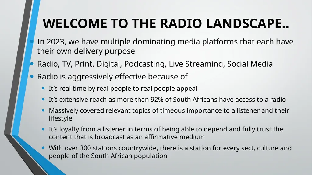 Broadcasting Basics and Methodologies UNIT 1 - slide 2 of 21