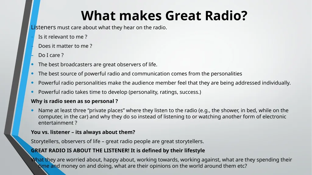Broadcasting Basics and Methodologies UNIT 1 - slide 12 of 21