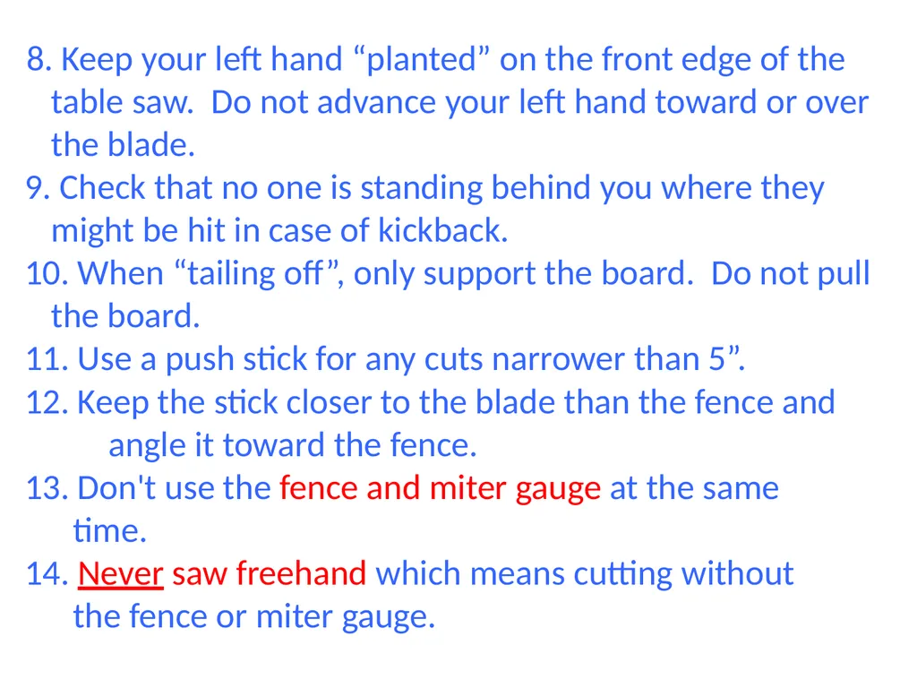 Table Saw (Circular Saw) Thanks to Tom Bockman for - slide 24 of 34