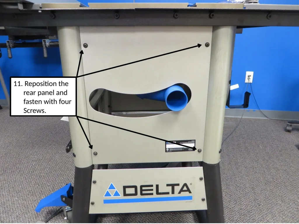 Delta Contractors Saw 36-725 Blade alignment to - slide 10 of 10