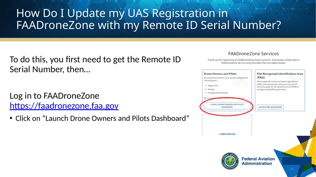 Remote ID and UAS Registration The following - slide 4 of 15
