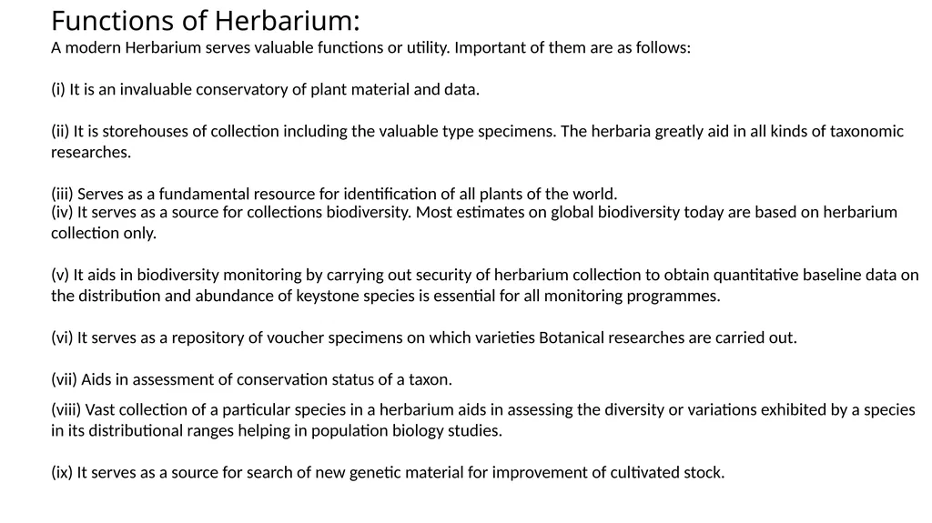 HERBARIUM PREPARATION OF HERBARIUM SHEETS, - slide 7 of 38