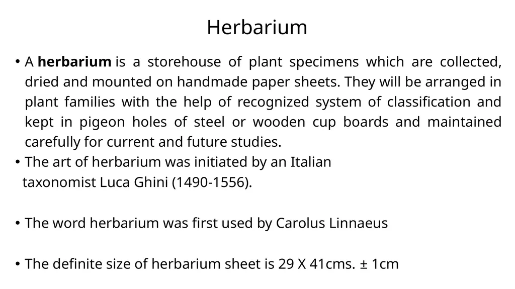 HERBARIUM PREPARATION OF HERBARIUM SHEETS, - slide 4 of 38