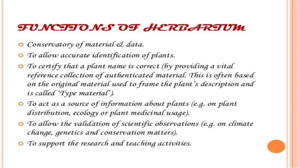 HERBARIUM PREPARATION OF HERBARIUM SHEETS, - slide 6 of 38