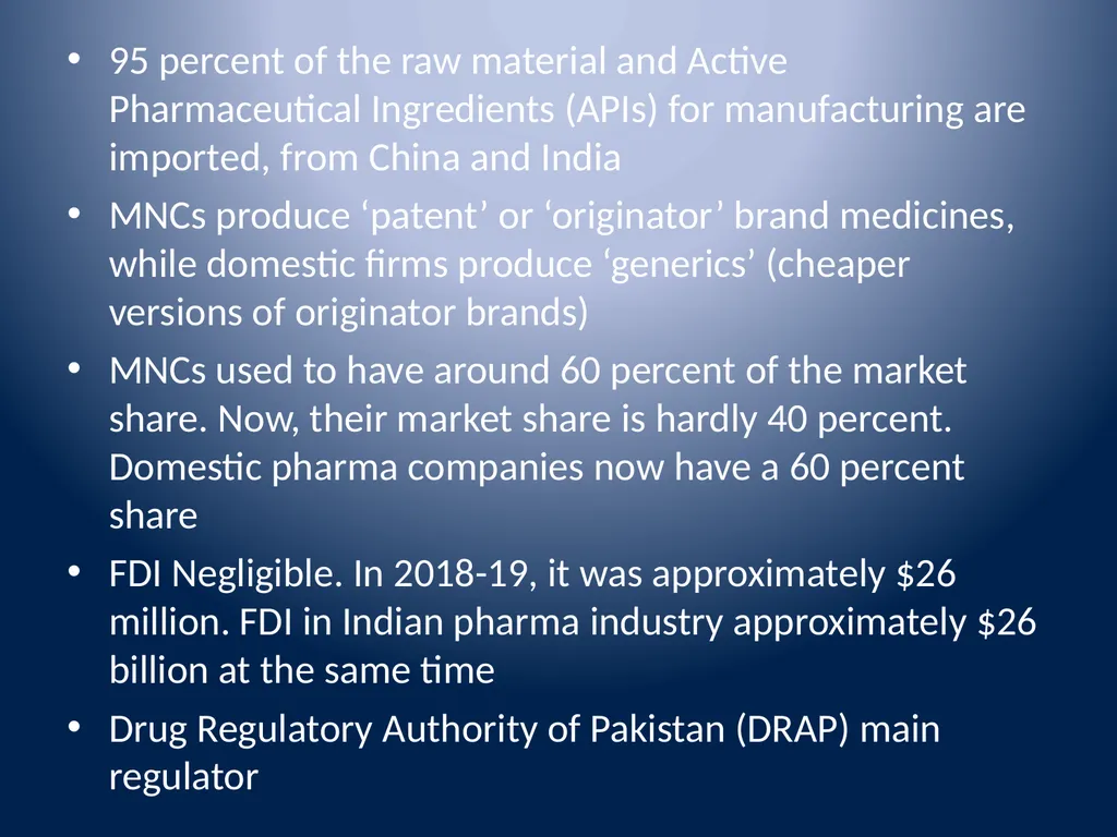 Pakistan’s Pharmaceutical Industry Growth, - slide 4 of 13