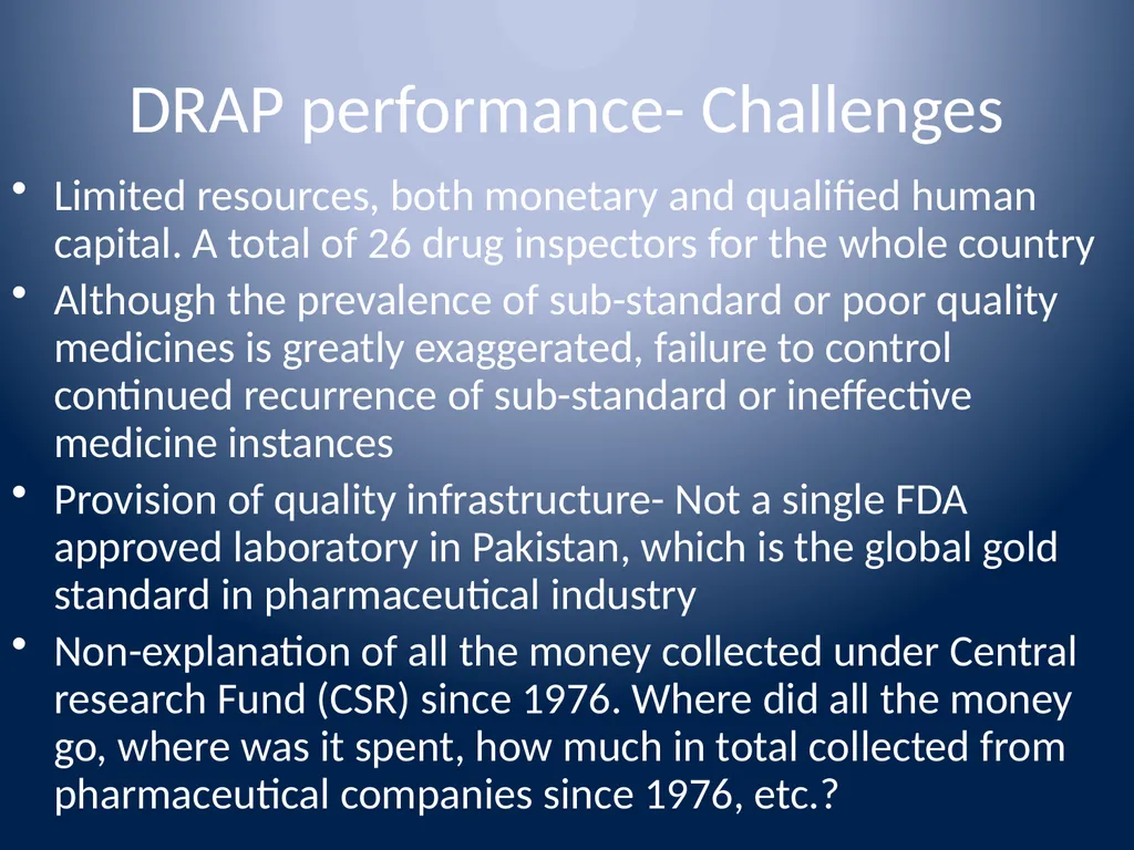 Pakistan’s Pharmaceutical Industry Growth, - slide 11 of 13