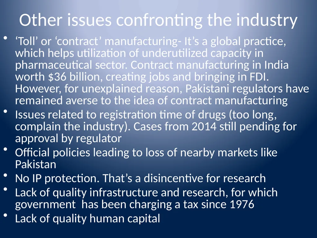 Pakistan’s Pharmaceutical Industry Growth, - slide 9 of 13