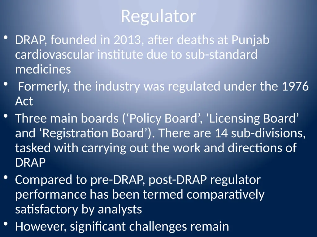 Pakistan’s Pharmaceutical Industry Growth, - slide 10 of 13
