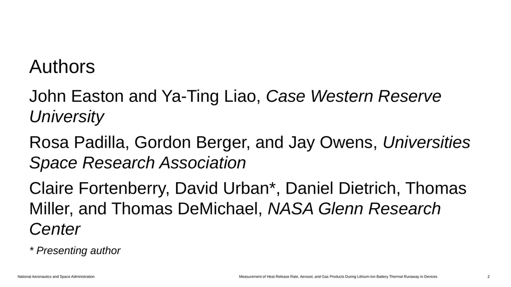 Measurement of Heat Release Rate, Aerosol, and Gas - slide 2 of 18