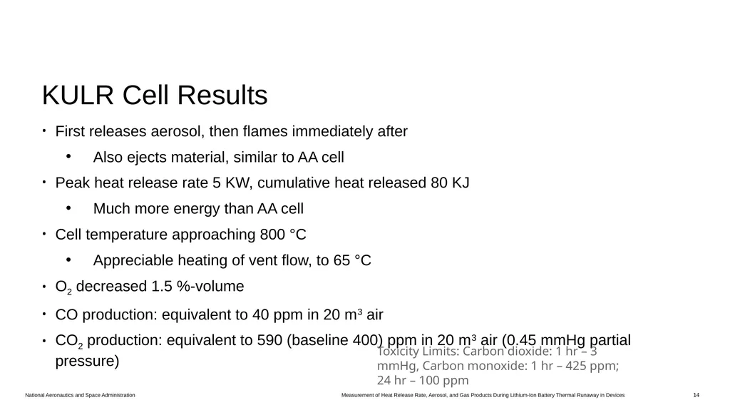 Measurement of Heat Release Rate, Aerosol, and Gas - slide 14 of 18