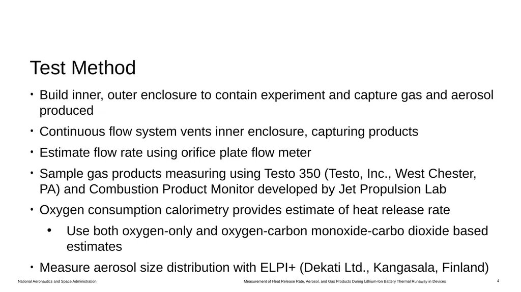 Measurement of Heat Release Rate, Aerosol, and Gas - slide 4 of 18