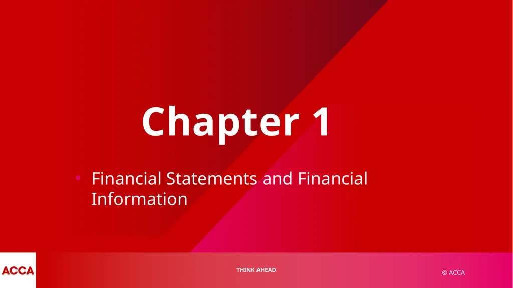 Chapter 1 Financial Statements and Financial - slide 1 of 37