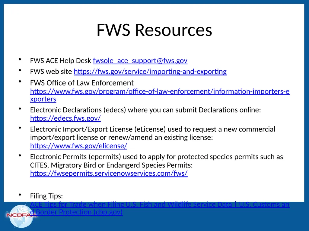 U.S. Fish & Wildlife Service Program Sponsored by - slide 10 of 10