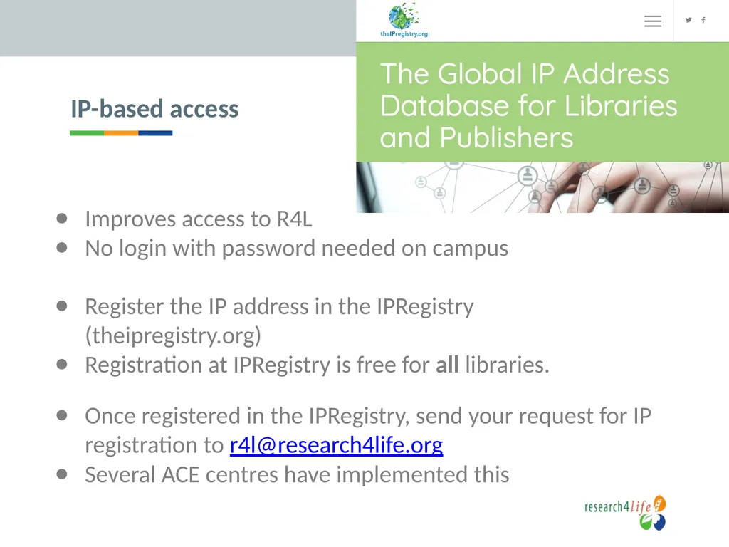 Research4Life: reducing the scientific knowledge - slide 12 of 23