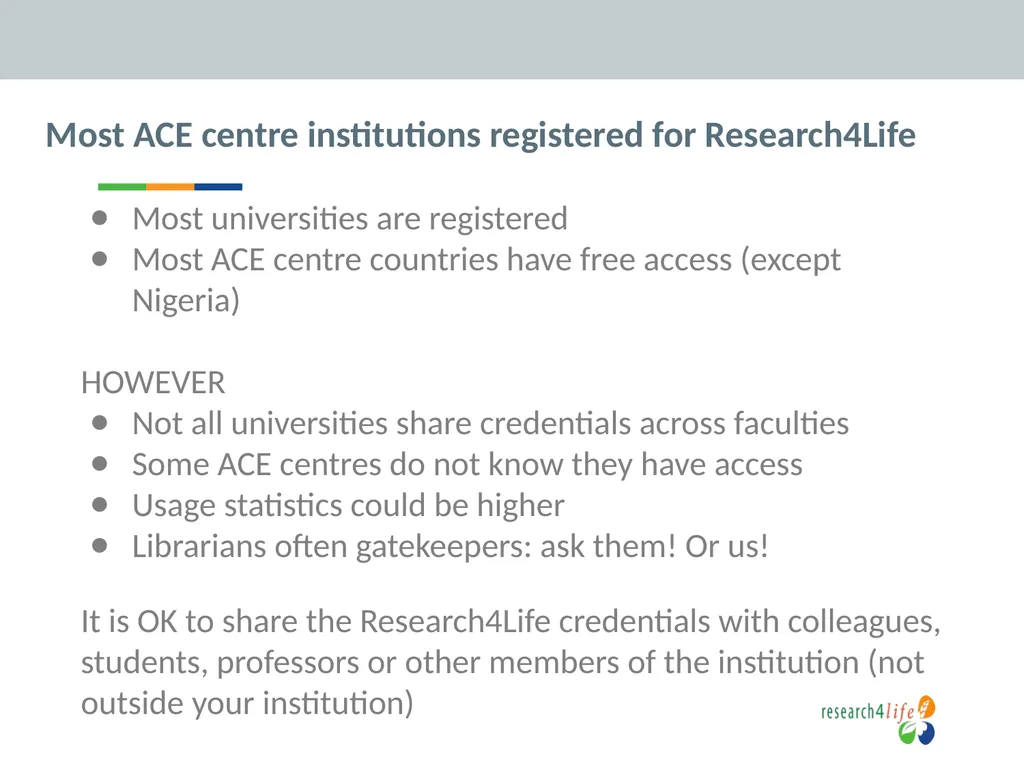 Research4Life: reducing the scientific knowledge - slide 11 of 23